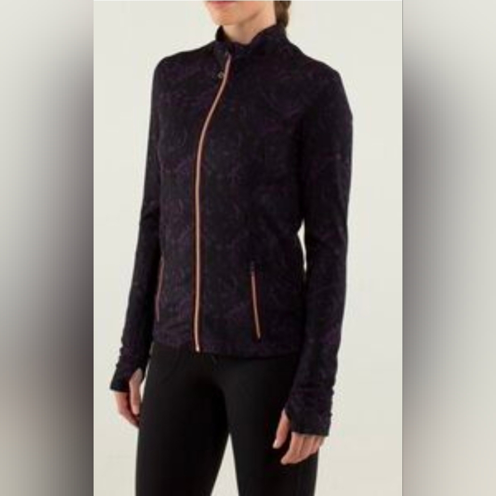 Lululemon Forme Jacket Rose Gold Full Zip Luon Baroque Purple Zinfandel Size 6